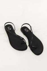 Black Diamante Flats